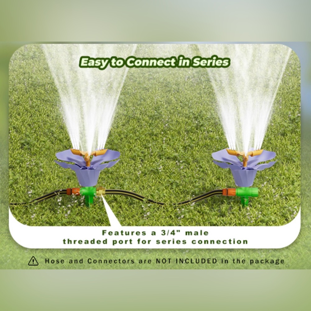 Rotating Flower Garden Sprinkler for Yard Multiple Spray Modes Easy Hose Hook - Picture 12 of 16